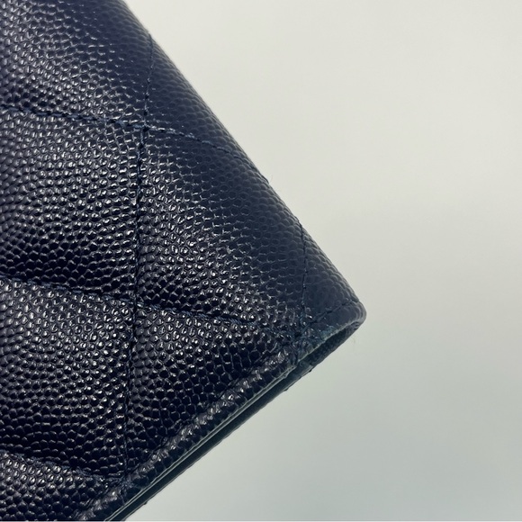 Chanel Navy Blue Caviar Leather Quilted Passport Cover Wallet - Picture 13 of 16